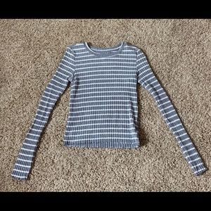 american eagle striped ribbed tee
